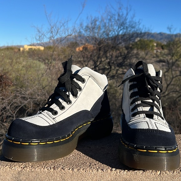 🏴󠁧󠁢󠁥󠁮󠁧󠁿 New Dr. Martens MIE 8347 Chunky Suede Platform Ankle Boots UK 5 - Picture 7 of 17